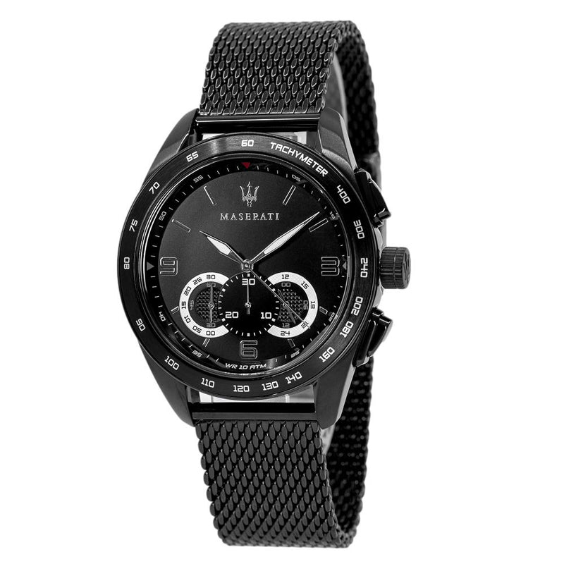R8873612031-Maserati Men's R8873612031Traguardo Black Dial Watch