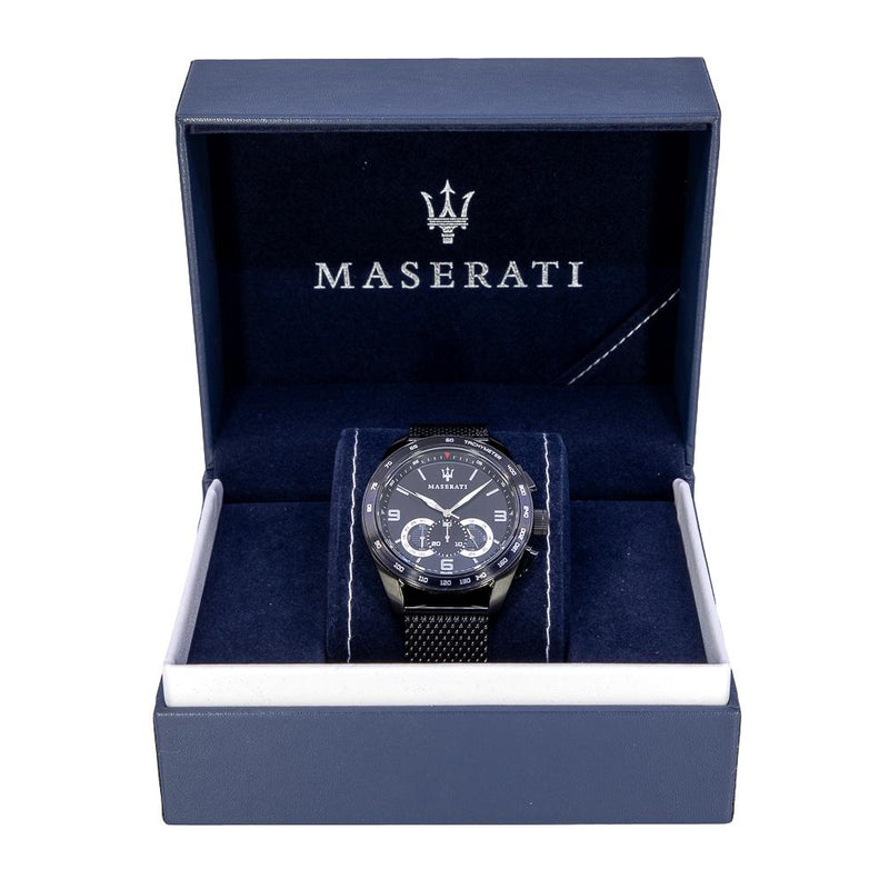 R8873612031-Maserati Men's R8873612031Traguardo Black Dial Watch