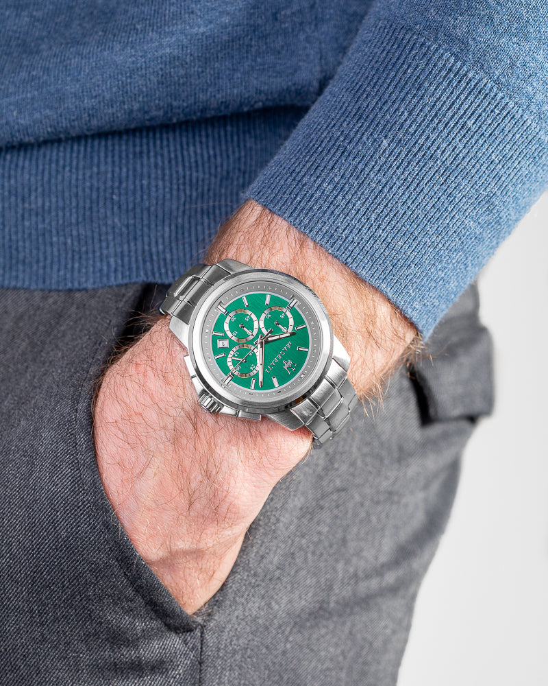 R8873621017-Maserati Men's R8873621017 Sucesso Chrono Green Dial Watch