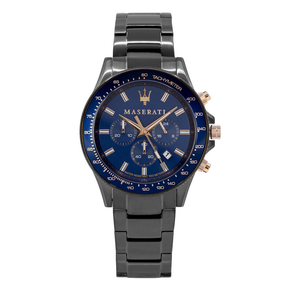 R8873640001-Maserati Men's R8873640001 SFIDA Chrono Blue Dial Watch