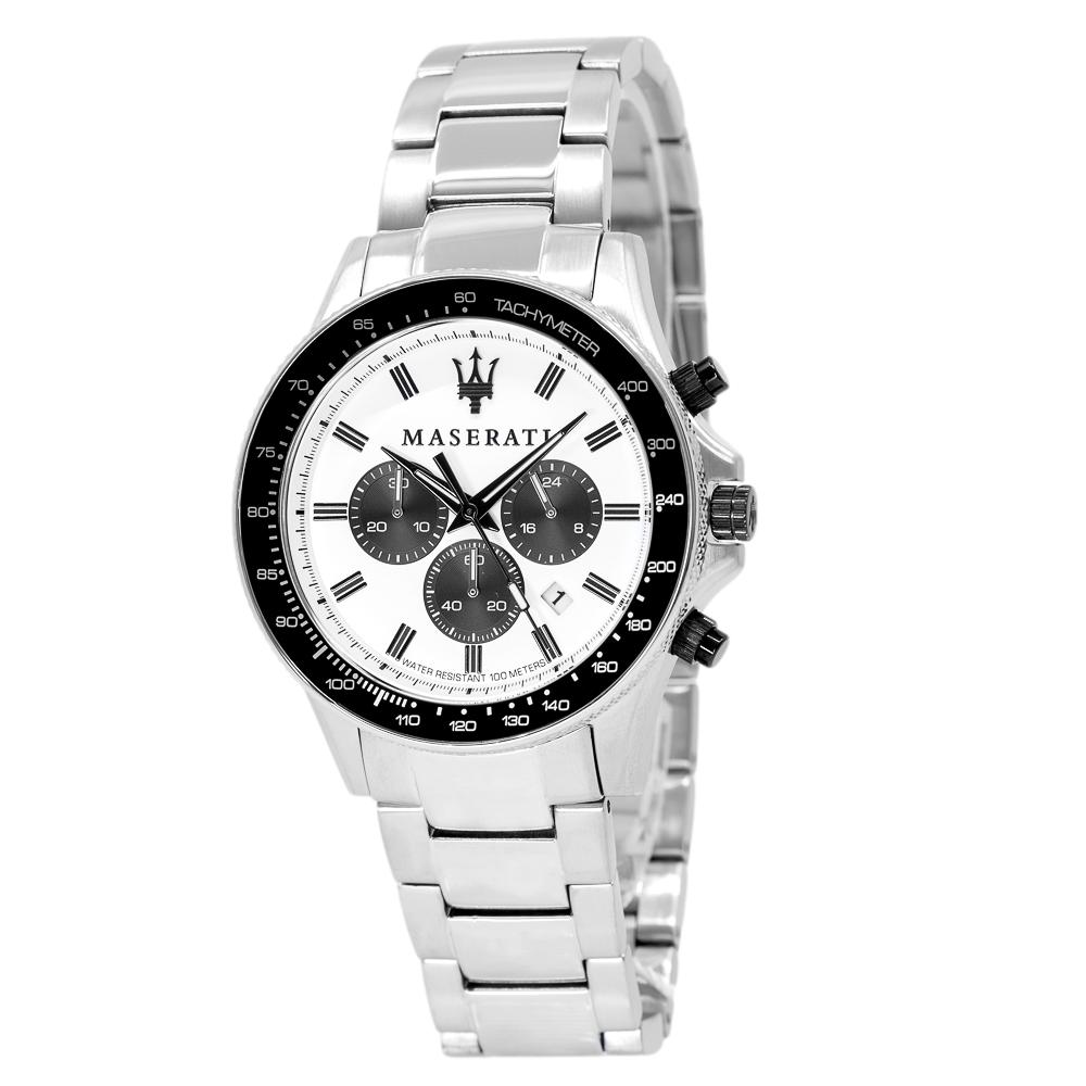 R8873640003-Maserati Men's R8873640003 SFIDA Chrono White Dial Watch