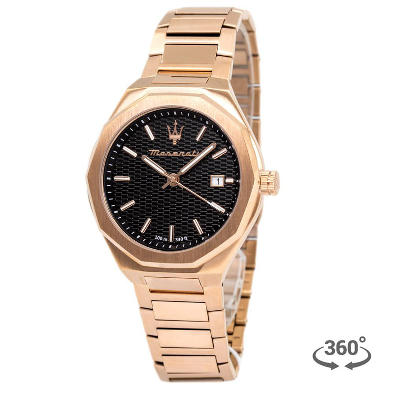 R8873642007-Maserati Men's R8873642007 Stile Black Dial Watch