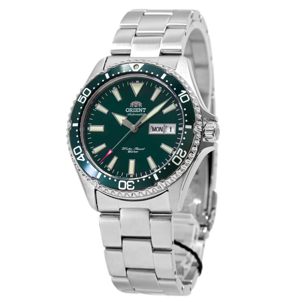 RA-AA0004E19B-Orient Men's RA-AA0004E19B Kamasu Diver Green Dial Mako III 
