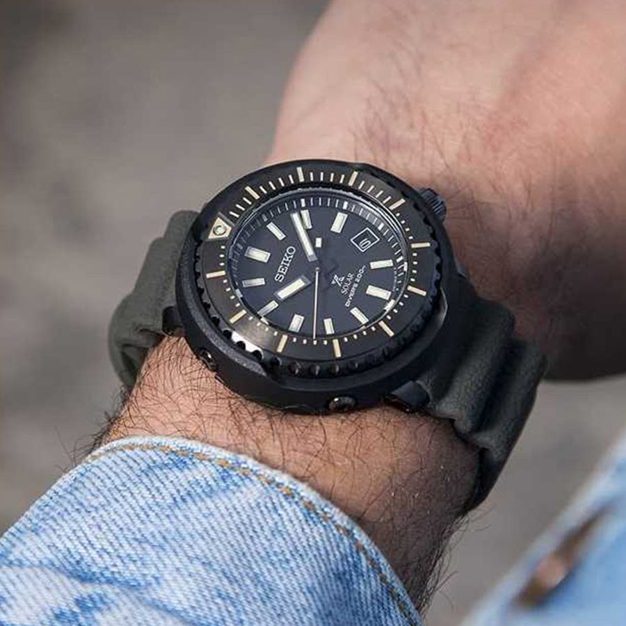 SNE543P1-Seiko Men's SNE543P1 Prospex Solar Black Dial Watch