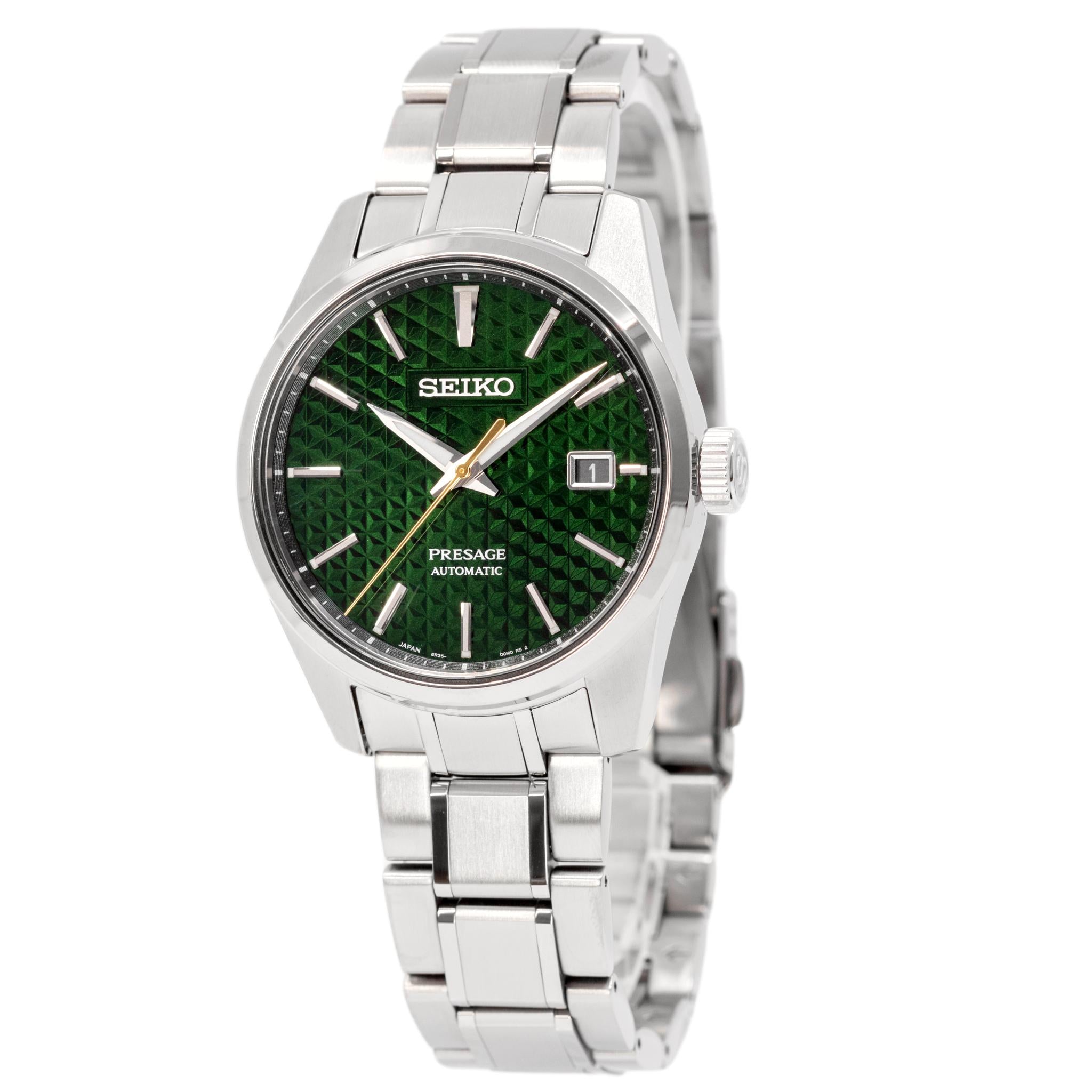 SPB169J1 -Seiko Men's SPB169J1 Presage Hemp Leaf Green Dial Watch 