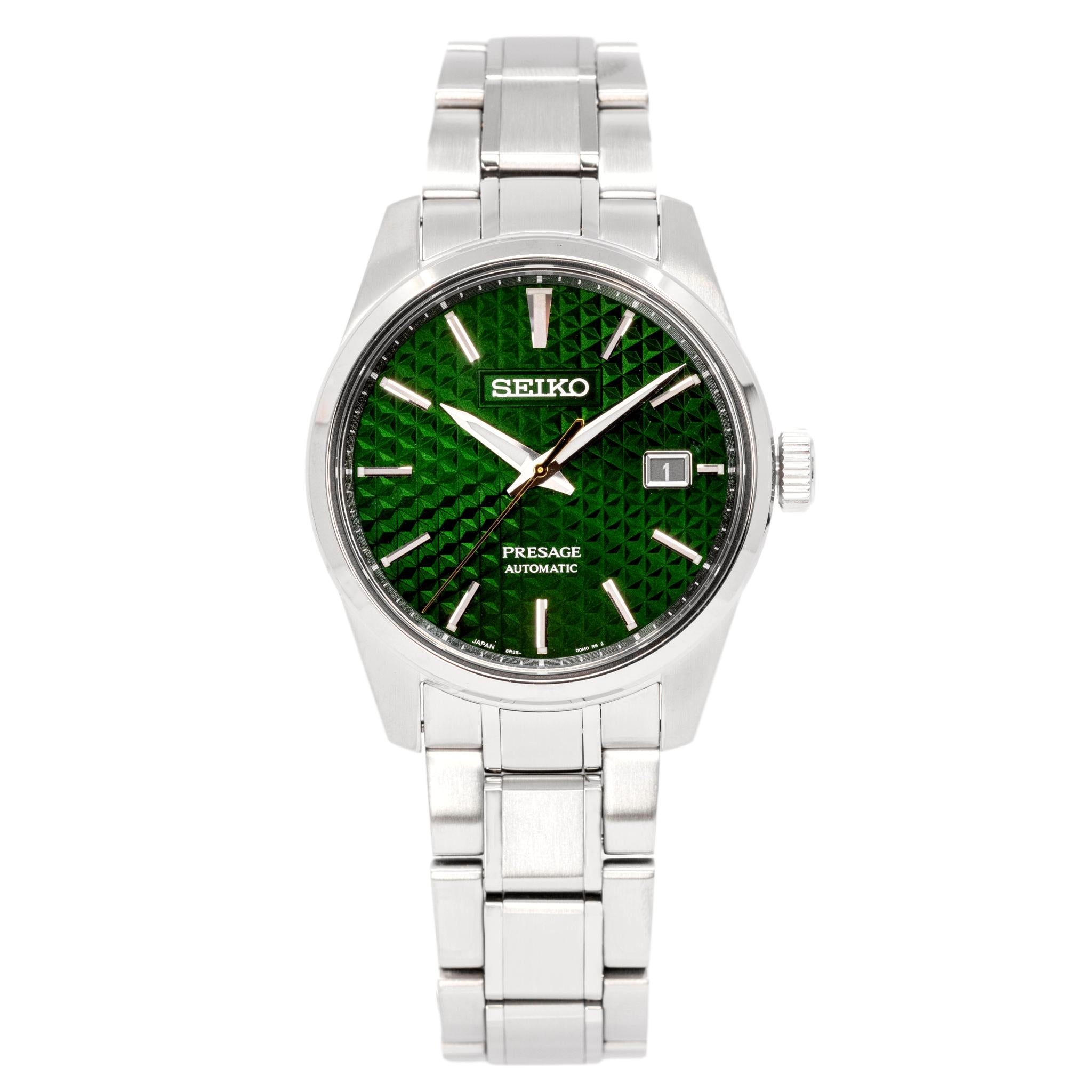 SPB169J1 -Seiko Men's SPB169J1 Presage Hemp Leaf Green Dial Watch 
