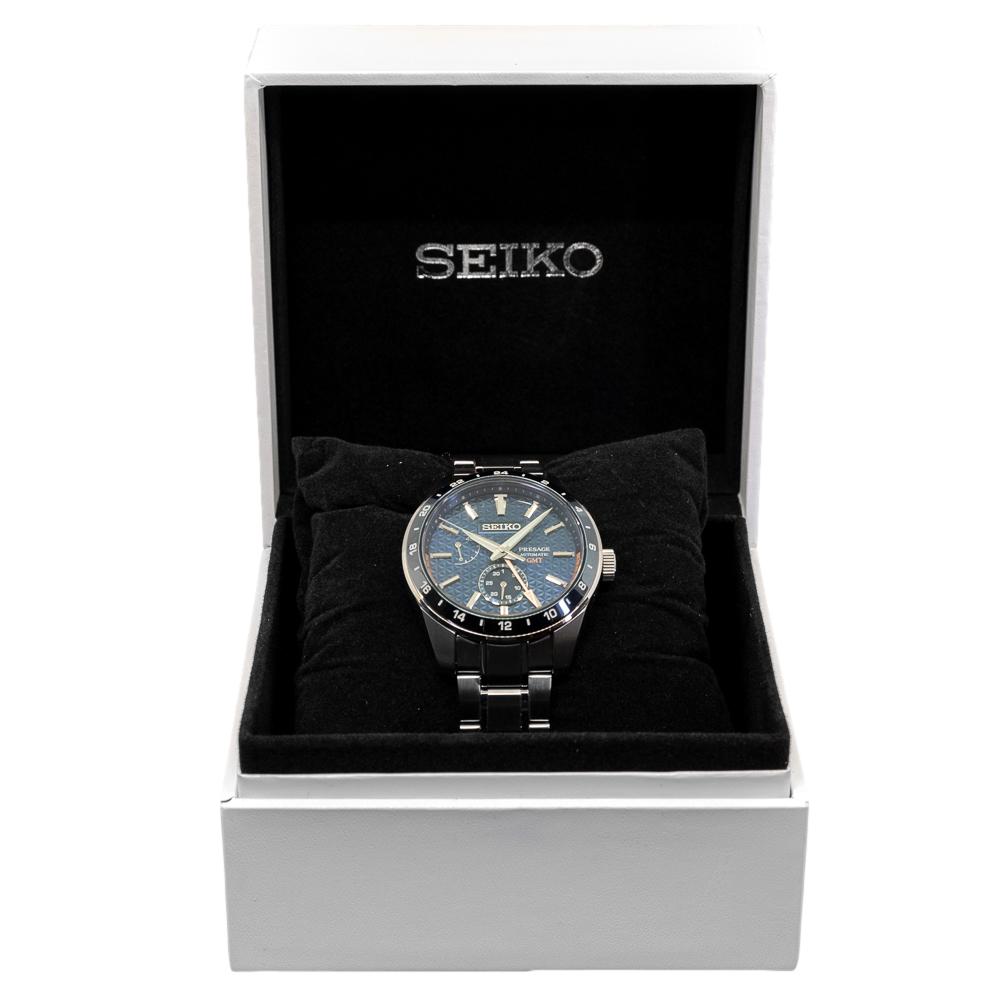 SPB219J1-Seiko Men's SPB219J1 Presage GMT Green Dial Watch