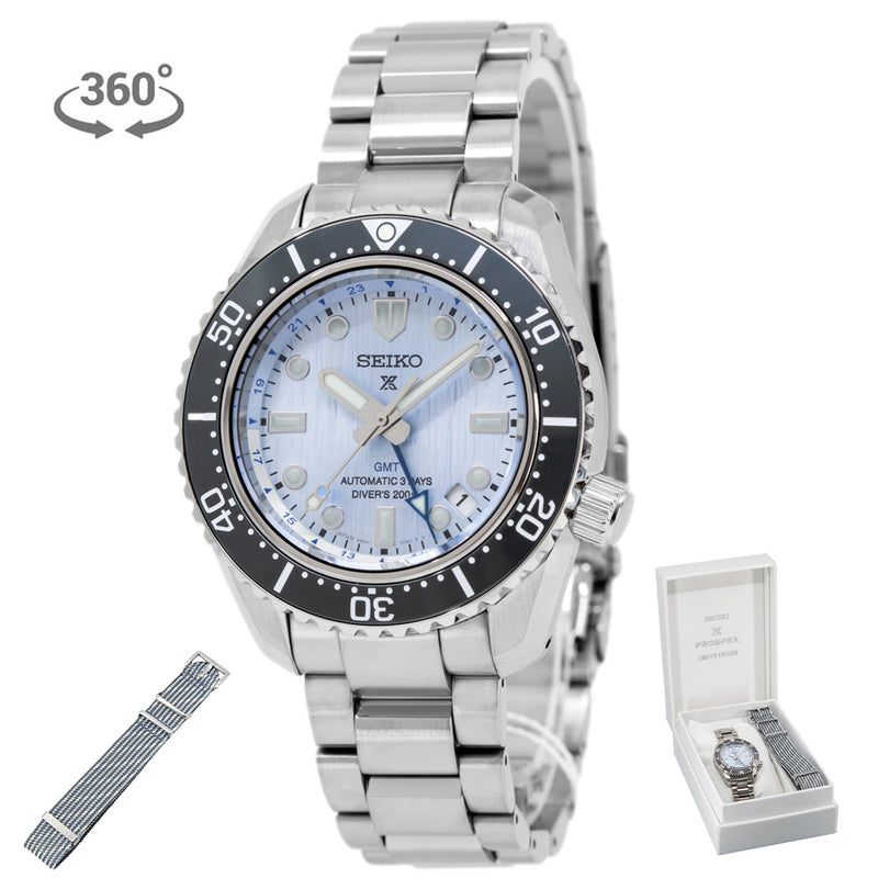 SPB385J1-Seiko SPB385J1 Prospex Glacier Blue Limited Ed GMT Auto