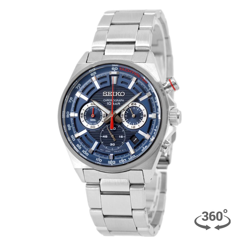 SSB407P1-Seiko Men's SSB407P1 Sports Blue Dial Chrono  Watch