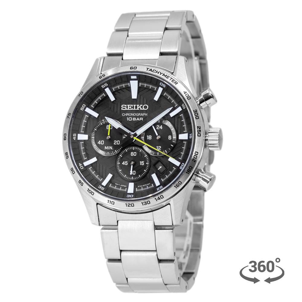 SSB413P1-Seiko Men's SSB413P1 Sport Chronograph Black Dial Watch