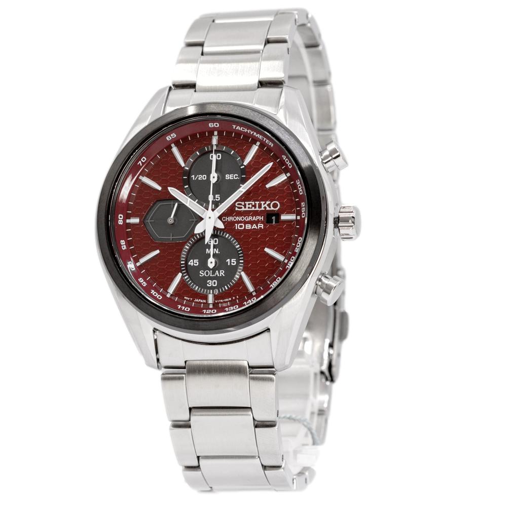 SSC771P1-Seiko Men's SSC771P1 Discover More Red Dial Watch