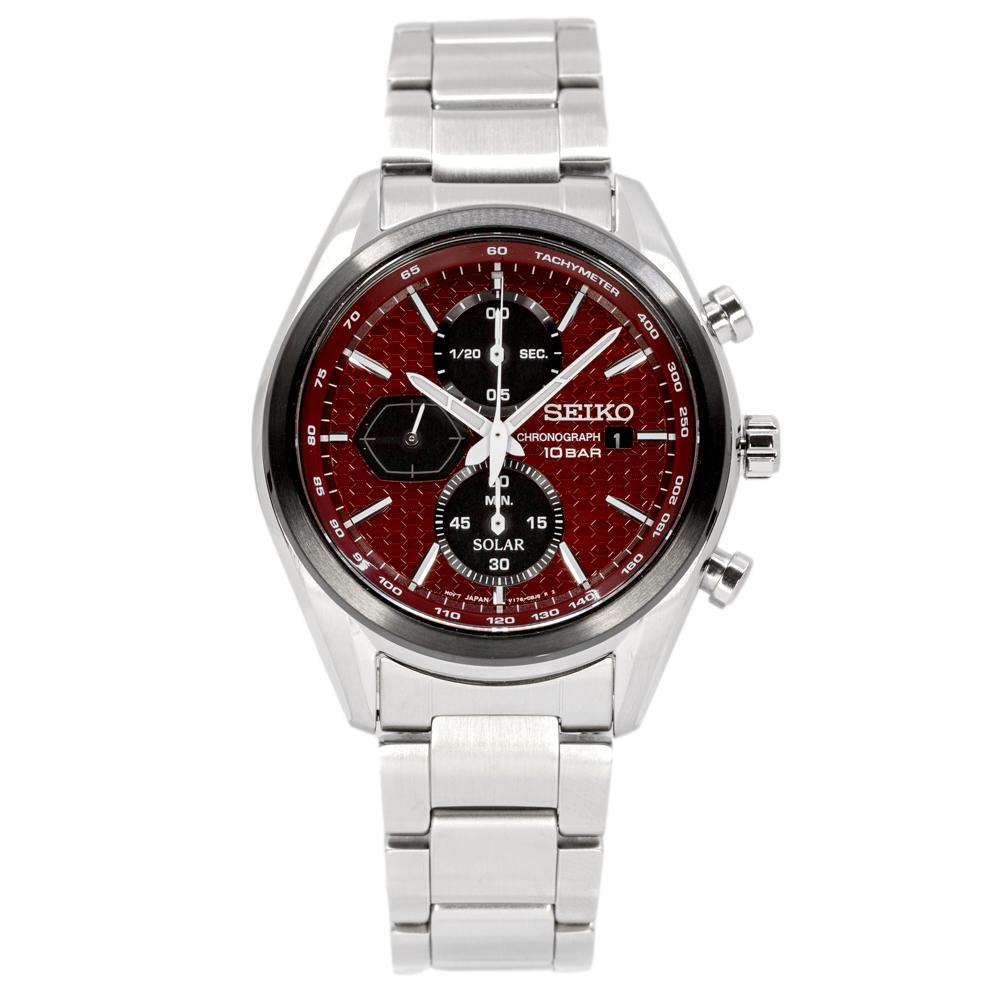 SSC771P1-Seiko Men's SSC771P1 Discover More Red Dial Watch