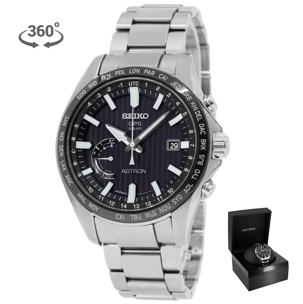 SSE161J1-Seiko Men's SSE161J1 Astron GPS Solar Black Dial Solar