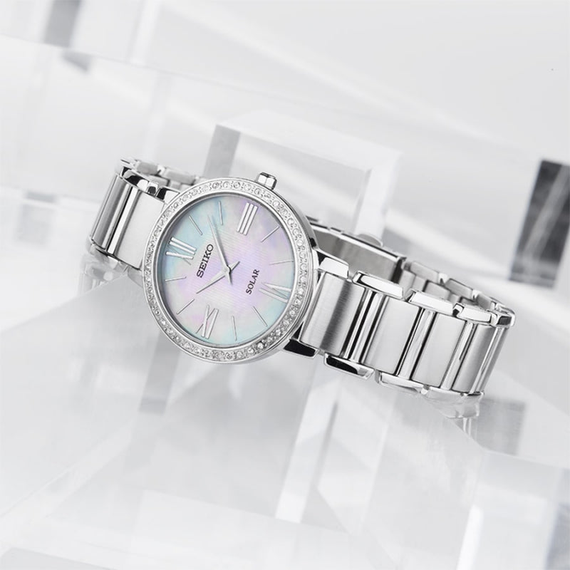 SUP431P1-Seiko Ladies SUP431P1 Discover More Diamonds MOP Dial Watch