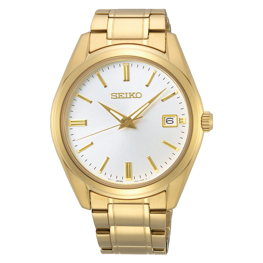SUR314P1-Seiko Men's SUR314P1 White Dial Golden Watch