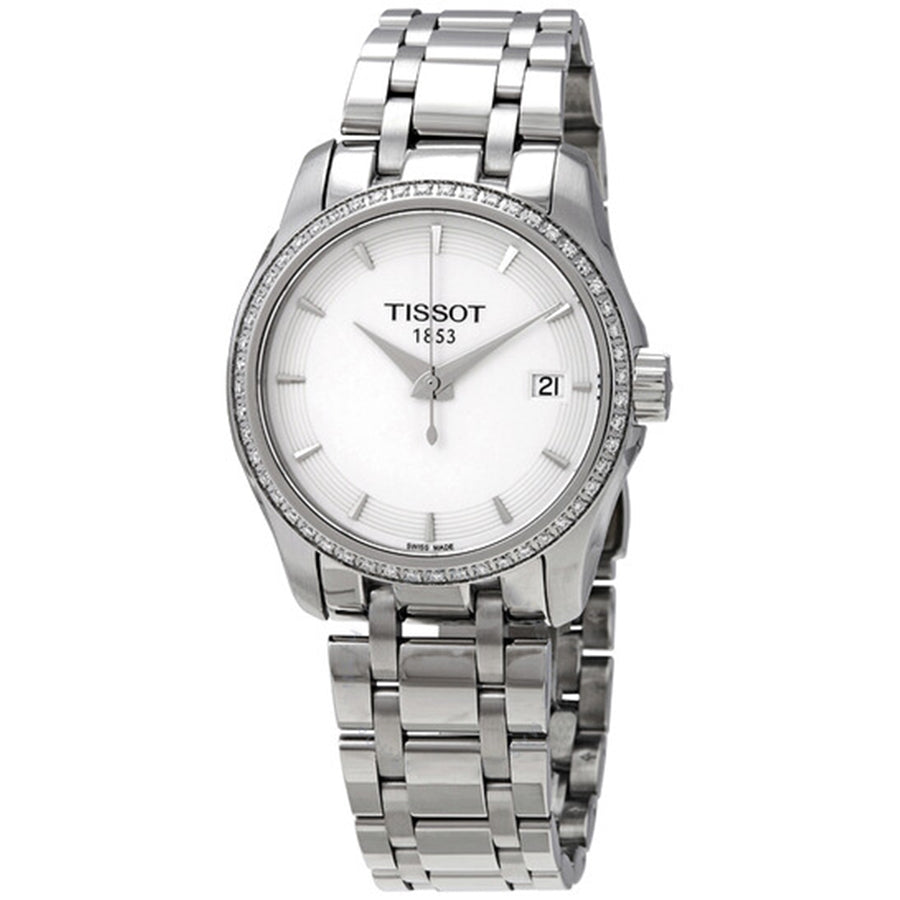 T0352106101100-Tissot Ladies T035.210.61.011.00 Couturier White Dial Watch