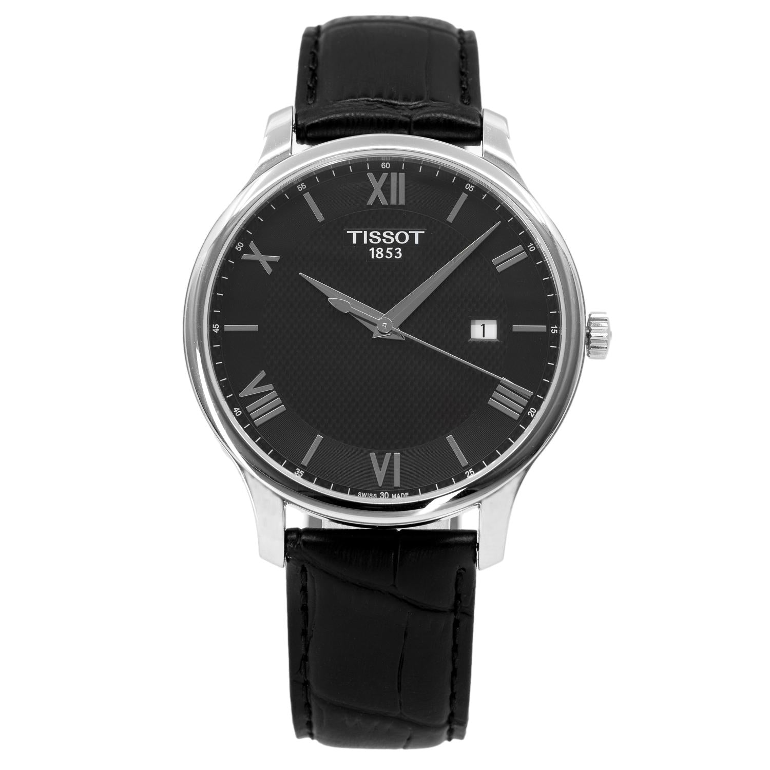 T0636101605800-Tissot Men's T063.610.16.058.00 Tradition Black Dial Watch
