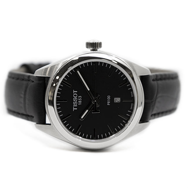 T1012101605100-Tissot Ladies T101.210.16.051.00 T-Classic Black Dial  Watch