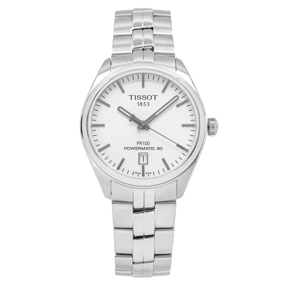 T1014071103100-Tissot Men's T101407110310 T-Classic PR 100 White Dial Watch