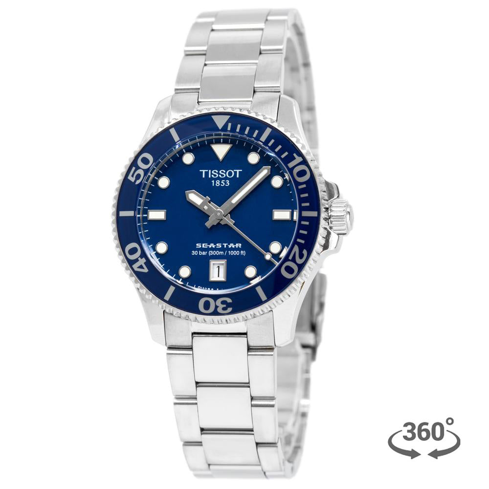T1202101104100-Tissot Ladies T120.210.11.041.00 Seastar1000 Blue Dial Watch