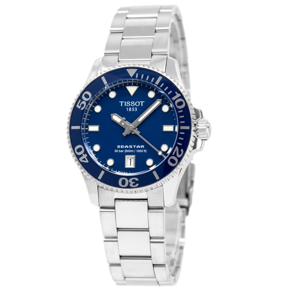 T1202101104100-Tissot Ladies T120.210.11.041.00 Seastar1000 Blue Dial Watch