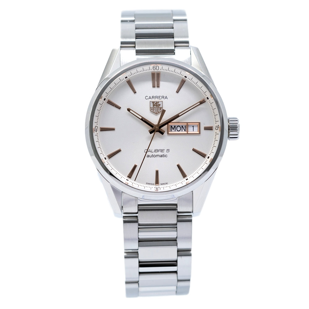 WAR201D.BA0723-Tag Heuer Men's WAR201D.BA0723 Carrera White Dial Watch