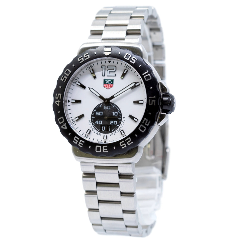 WAU1111.BA0858-Tag Heuer Men's WAU1111.BA0858 F1 White Dial Watch