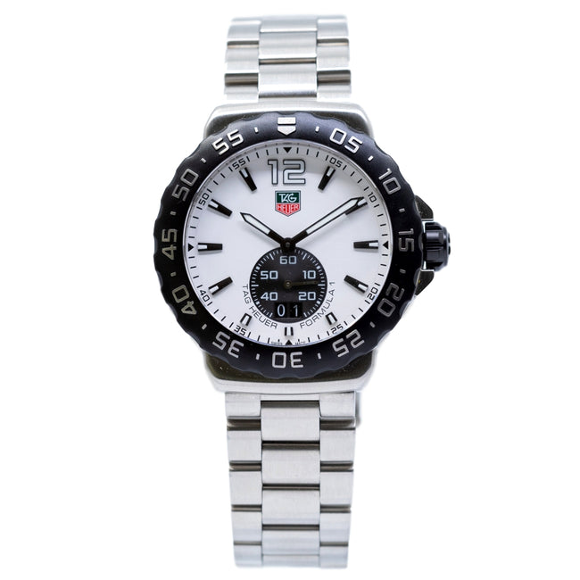 WAU1111.BA0858-Tag Heuer Men's WAU1111.BA0858 F1 White Dial Watch