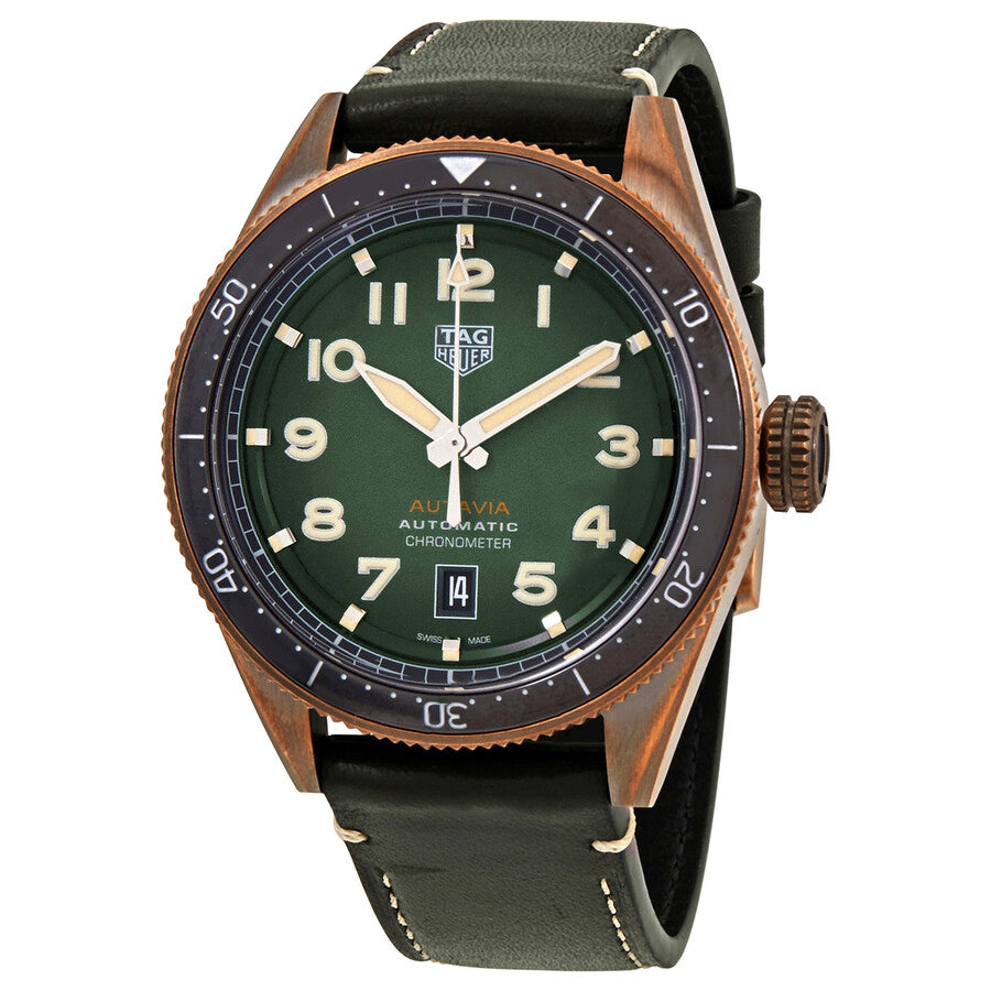 WBE5190.FC8268-Tag Heuer Men's WBE5190.FC8268 Autavia Green Dial Watch