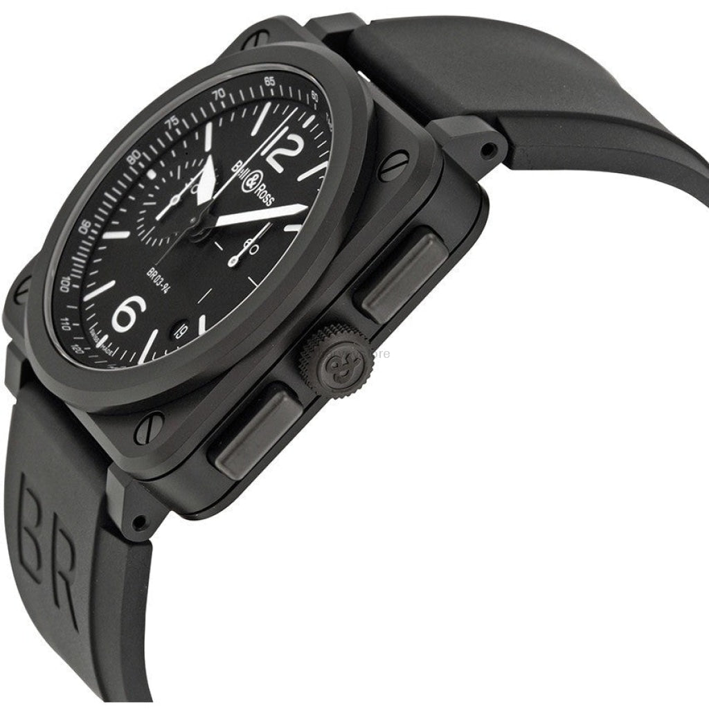 Bell & Ross Men's BR0394-BL-CE Aviation Chronograph Steel Automatic Watch