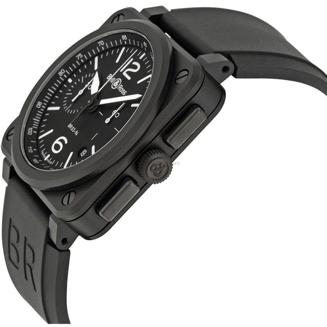 Bell & Ross Men's BR0394-BL-CE Aviation Chronograph Steel Automatic Watch