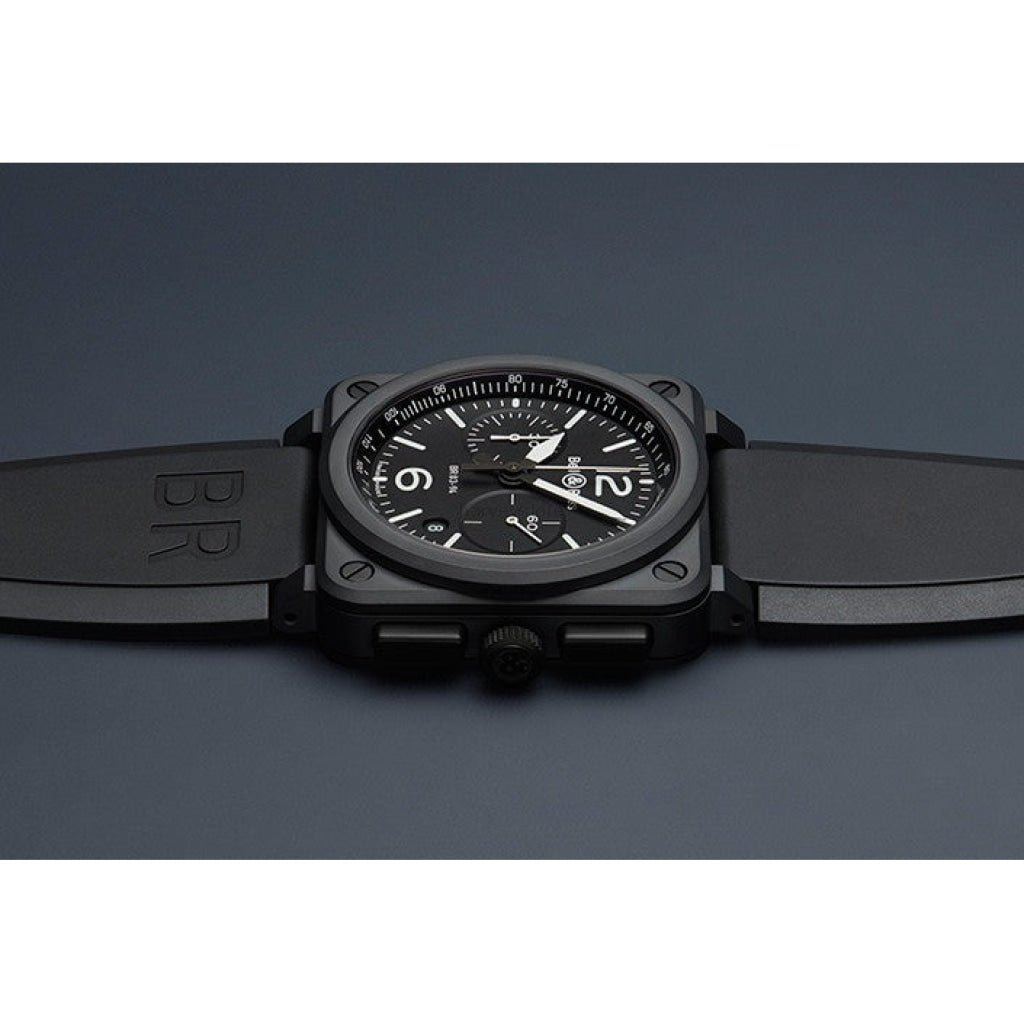Bell & Ross Men's BR0394-BL-CE Aviation Chronograph Steel Automatic Watch