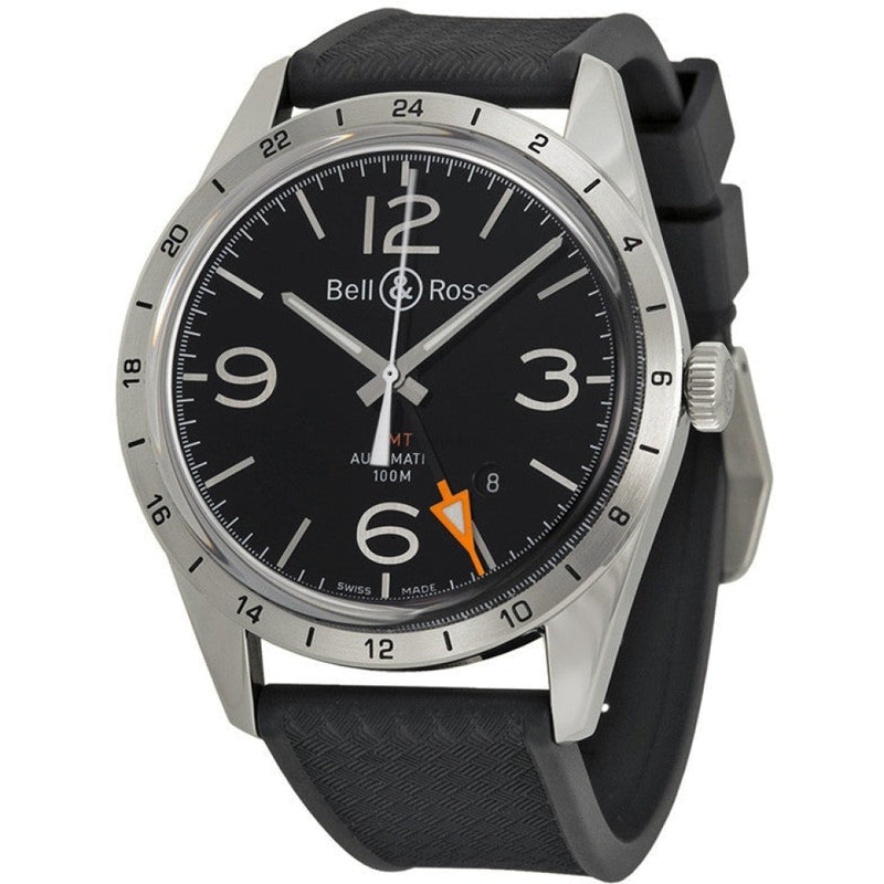 Bell & Ross Men's BRV123-BL-GMT/SRB Vintage GMT 24H Automatic Watch