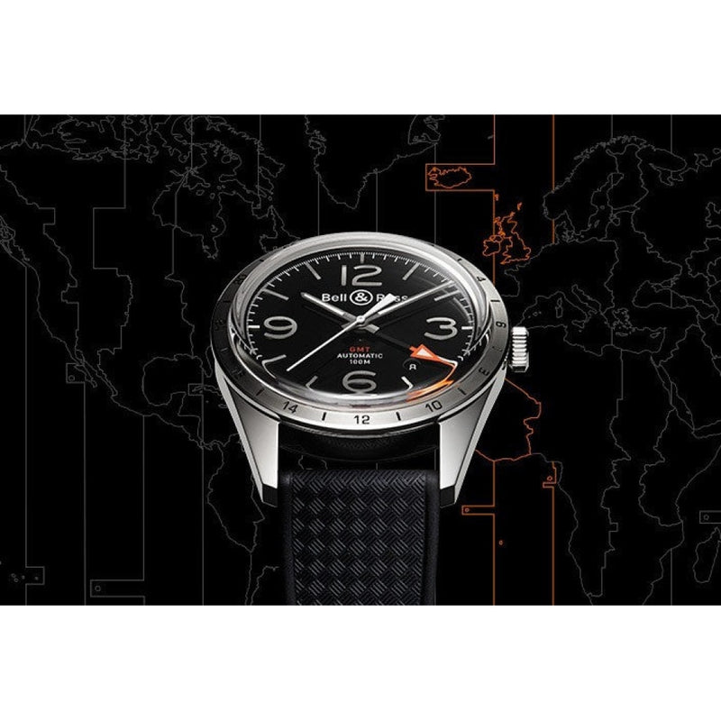 Bell & Ross Men's BRV123-BL-GMT/SRB Vintage GMT 24H Automatic Watch