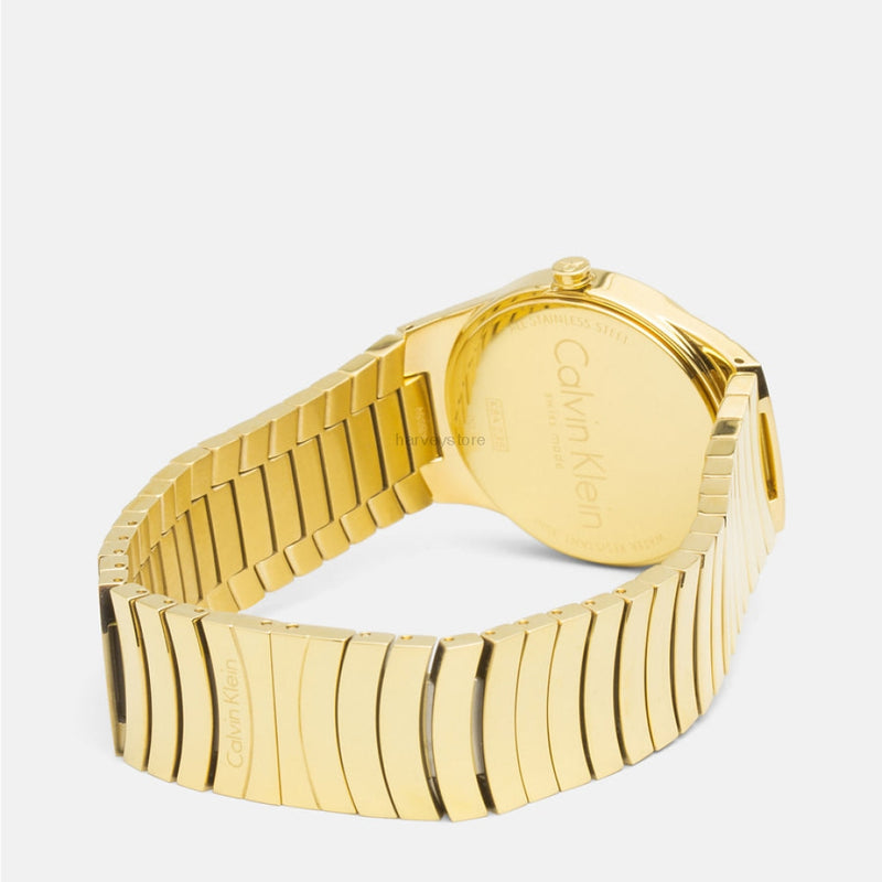 Ck Calvin Klein Ladies K8A23541 Whirl Gold Tone Stainless Steel Watch Watch