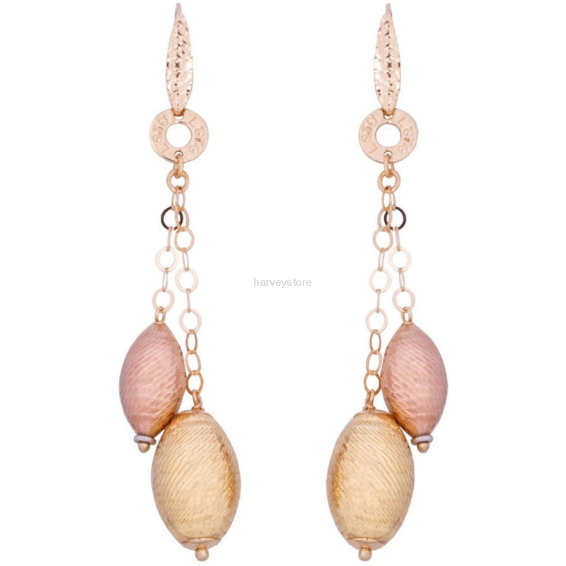 Earrings 18Kt Gold Two Colors (Yellow / Pink)