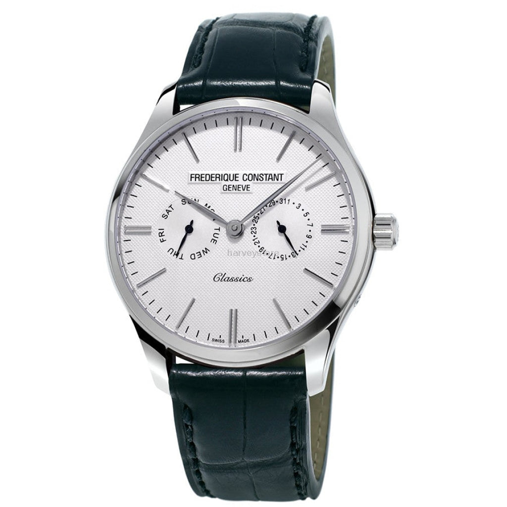 Frederique Constant Men's FC-259ST5B6 Classics Quartz Silver Dial Black Strap