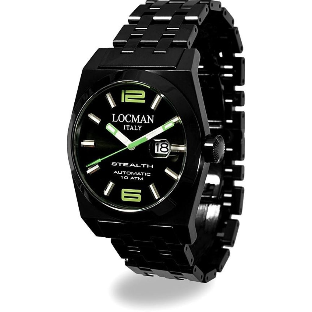 Locman Stealth Mens 0205Bkbkngr0Brkk Stainless Steel. Titan Automatico Watch Watch