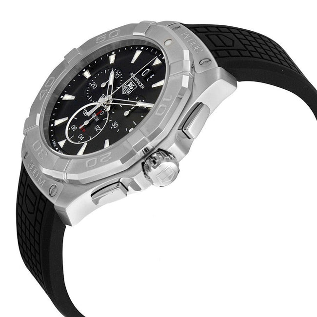 Tag Heuer Men's CAY1110.FT6041 Aquaracer Black Dial Chronograph Rubber