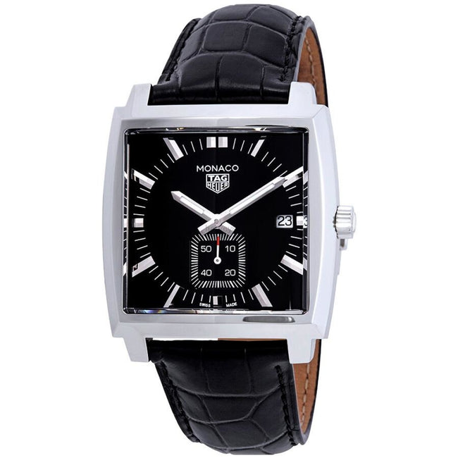 WAW131A.FC6177-Tag Heuer Men's WAW131A.FC6177 Monaco Black Dial Watch
