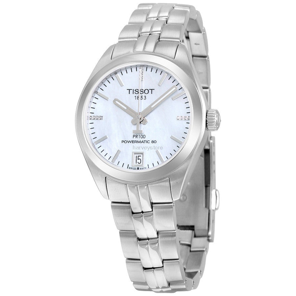 Tissot Ladies T1012071111600 PR 100 12 Diamonds Powermatic80 Watch